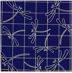 Sashiko Pre-printed Sampler - # 40 Dragonflies - White
