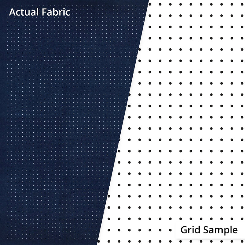 Sashiko Design Cloth (Olympus) - Pre-printed DOTTED GRID for Hitome-zashi Sashiko - 100% Cotton - NAVY - # 2021