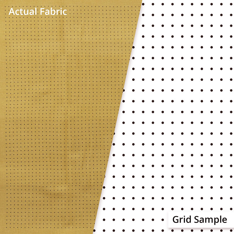 Sashiko Design Cloth - Pre-printed DOTTED GRID for Hitome-zashi Sashiko (Olympus) - 100% Cotton - MUSTARD - # 5021