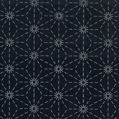 *Sashiko Patch Mending & Coaster Fabric- Kofu Tsumugi - 6 Designs - MC-T5 - Dark Navy-Indigo