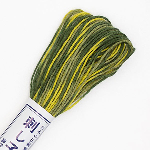 Sashiko Thread - Olympus 20m - Variegated # 95 Olive Greens