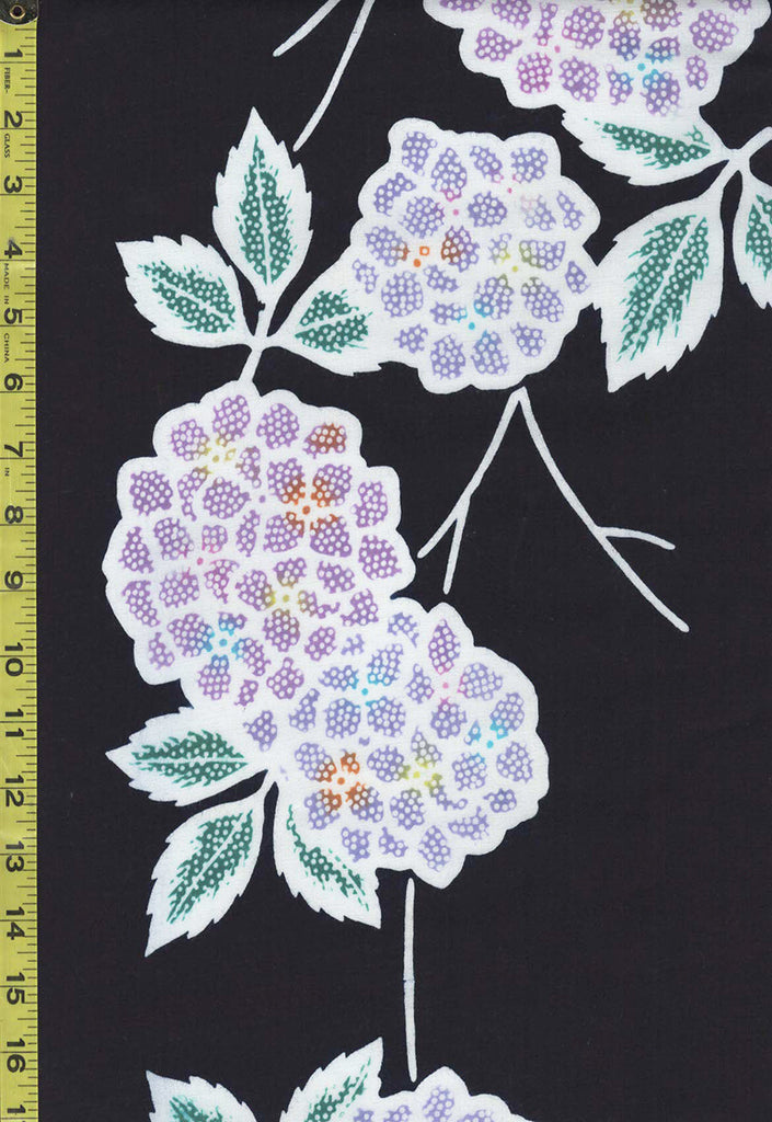 Yukata Fabric - 719 - Lavender Hydrangea - Indigo