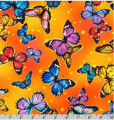 *Tropical - Fantastic Forest - Colorful Butterflies & Tiny Fireflies - ATZD-20176-130 - Sunshine