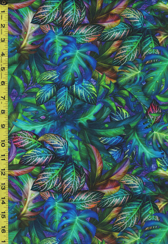 *Tropical - Fantastic Forest - Compact Tropical Leaves - ATZD-2015-460 - Midnight Purple