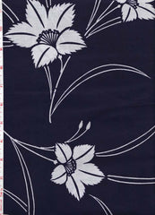 Yukata Fabric - 075 - Jagged Leaf Flowers with Skinny Stems