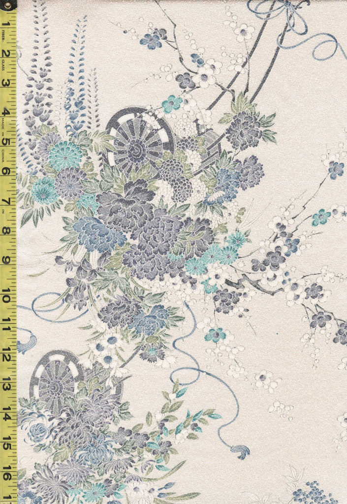 814 - Japanese Silk - Japanese Flower Cart - Ivory
