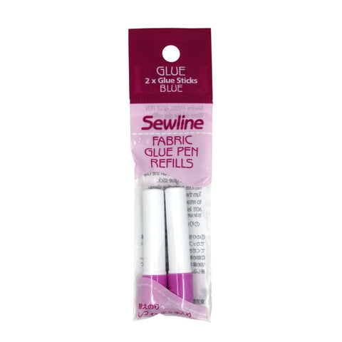 Notions - Sewline Water Soluble Fabric Glue Pen - Refill (2 Pack) - BLUE