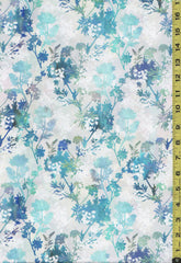 Floral Fabric - In the Beginning - Garden of Dreams - 5JYL2 - Teal - Blue - ON SALE - SAVE 30% - By the Yard