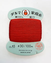 Daruma Hand Sewing Thread - 30wt Hand Sewing Thread - # 45 Scarlet