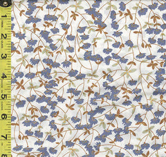 Floral Fabric - Kona Bay (2003)  - Petite Floral Branches - Nautical Blue & Brown - White