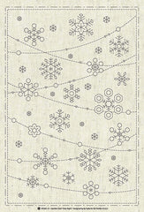 Sashiko Pre-printed Panel - KF2021-31 - QH Textiles - Holy Night Snowflakes - Greige