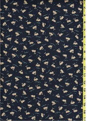 *Japanese Novelty - Small Bunnies Leaping Over Waves- KW-3375-2A - Dark Navy/ Indigo