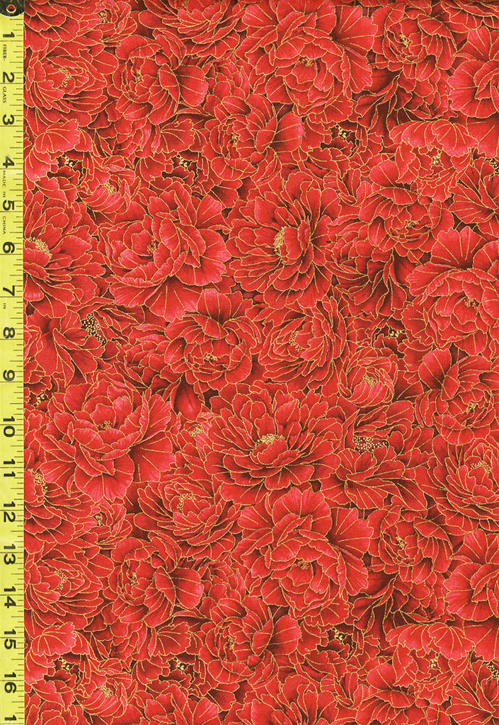 *Asian - Kyoto Garden - Compact Tonal Peonies - CM1670 - RED/ SCARLET
