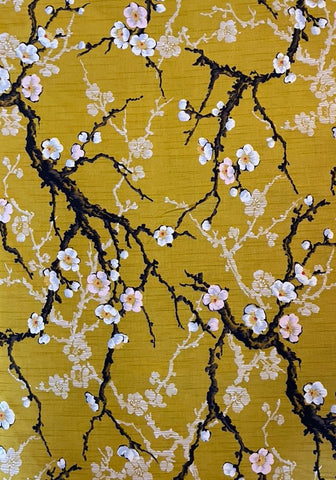 *Japanese - Kokka - Cherry Blossom Branches - LOA-49080-2D - Mustard Yellow
