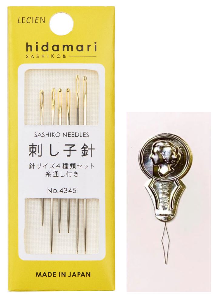 Notions - Hidamari Sashiko Needles & Threader - 6 needles - 4 sizes