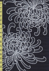 Yukata Fabric - 531 - Large Scale Chrysanthemums - Indigo