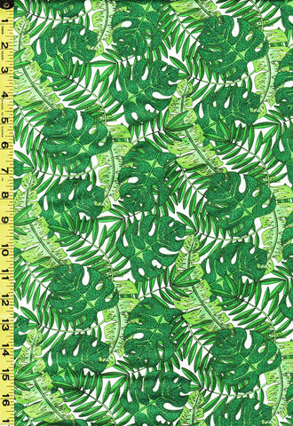 Tropical - Tropical Flair -  Tropical Leaves - 77660-177 - White - ON SALE - SAVE 20%