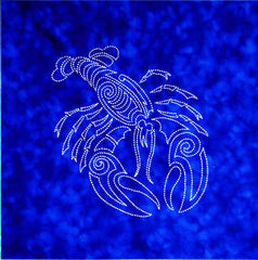 Sashiko - Pre-printed Sea Life Panel - Lobster