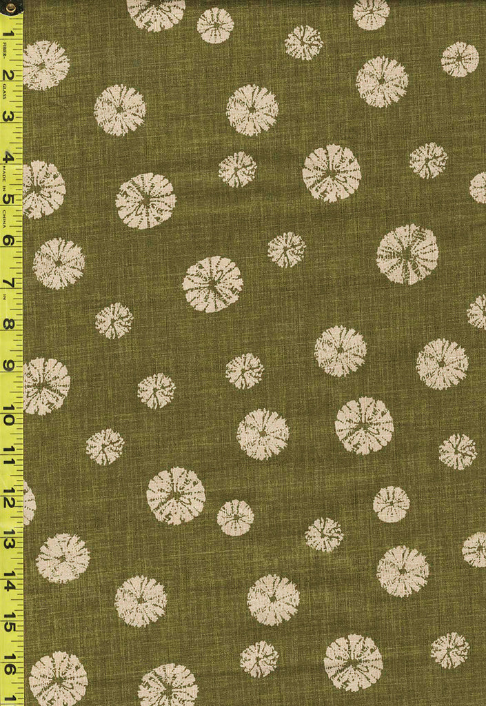 Japanese - Morikiku - Sand Dollars - M-18000-A18 - Dobby Weave - Olive Green