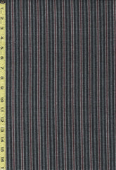 Japanese - Morikiku Stripe - M-23200-C24 - Dobby Weave - Black, Maroon & Ivory