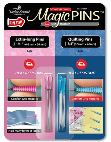Notions - Magic Flat Head Pins - Heat Resistant - SAMPLER PACK