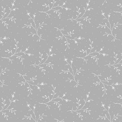 *Tonal Blender - Maywood Solitaire White - Small Floral Branches - MAS311-UW - White on White