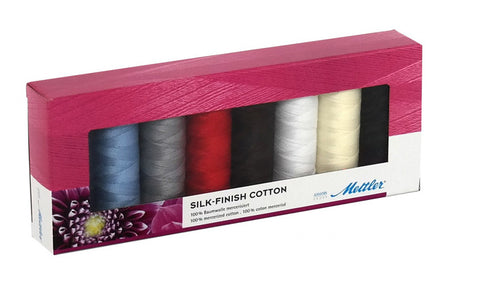 *Thread Assortment - Mettler 50wt Cotton Thread - 8 Spools - Silk Finish Cotton Sampler
