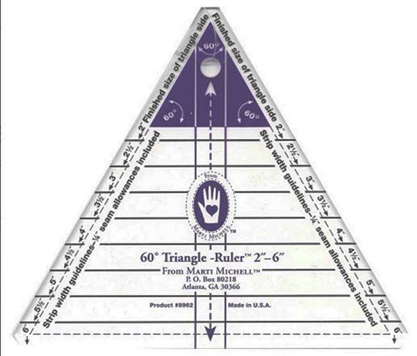 Rulers & Templates - Marti Michell - Small 60 Degree Triangle - 2" - 6" - #8962