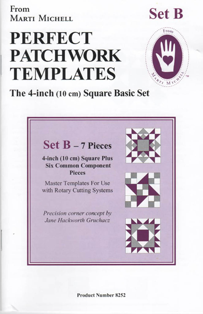 Template - Marti Michell - Perfect Patchwork Templates - Set B - 4" Square Basic Set - ON SALE - SAVE 50%