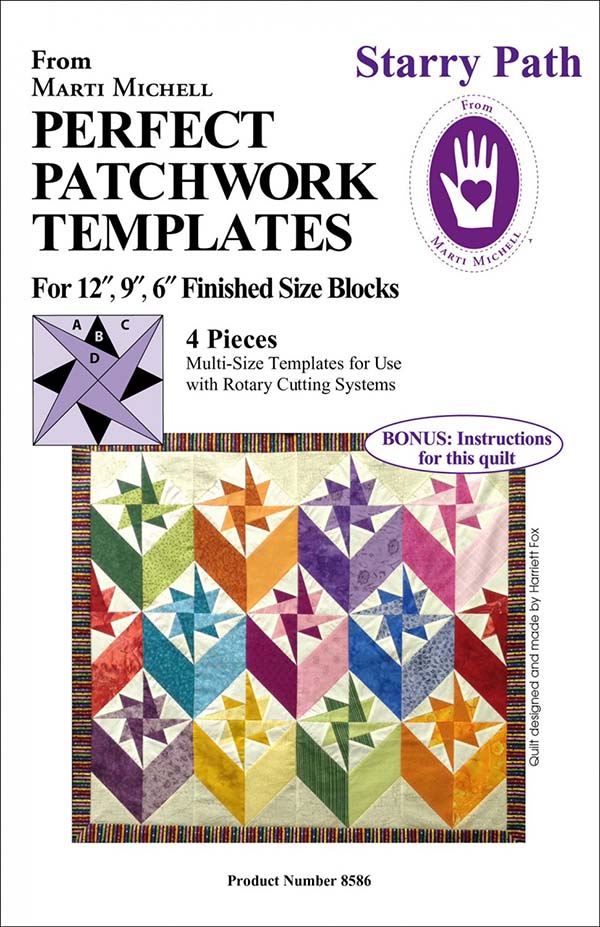 Quilt Pattern & Template - Marti Michell - Perfect Patchwork Templates - Starry Path # 8586