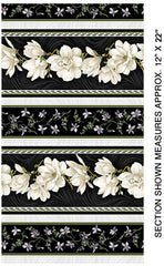 Floral - Magnolia Blooms - Stripe - ON SALE - $5.00  By the Yard