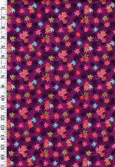 SALE - Asian - Hikari Small Colorful Floating Maple Leaves - TP-2517-L - Purple - SAVE 30% - By the Yard