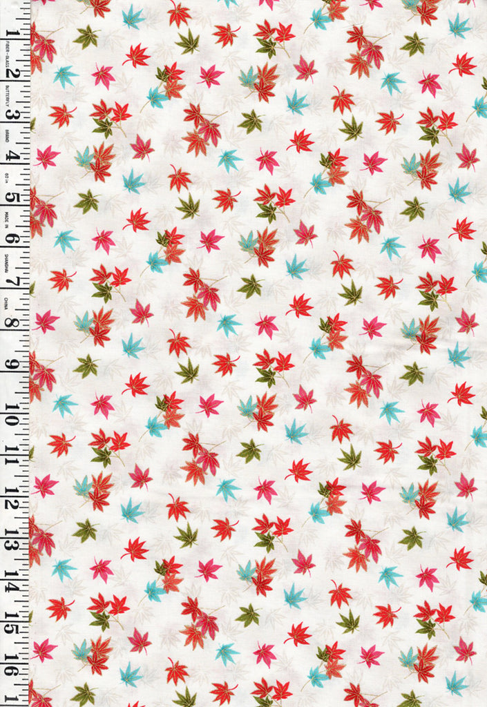 Asian - Hikari Small Colorful Floating Maple Leaves - TP-2517-Q - Cream