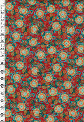 *Tropical - Cockatoo Collection - Floral Medallions - 29080-R- Tomato - ON SALE - SAVE 20% - By the Yard