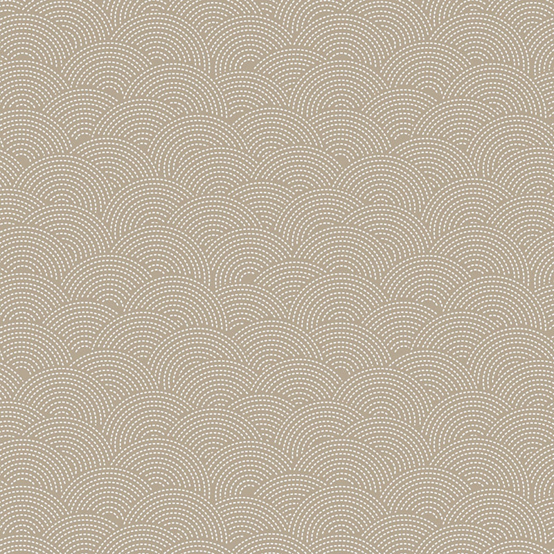 Asian - Mixology Sashiko - Miniscule Wave Design (Seigaiha) - 21008-0093 - Gray Taupe