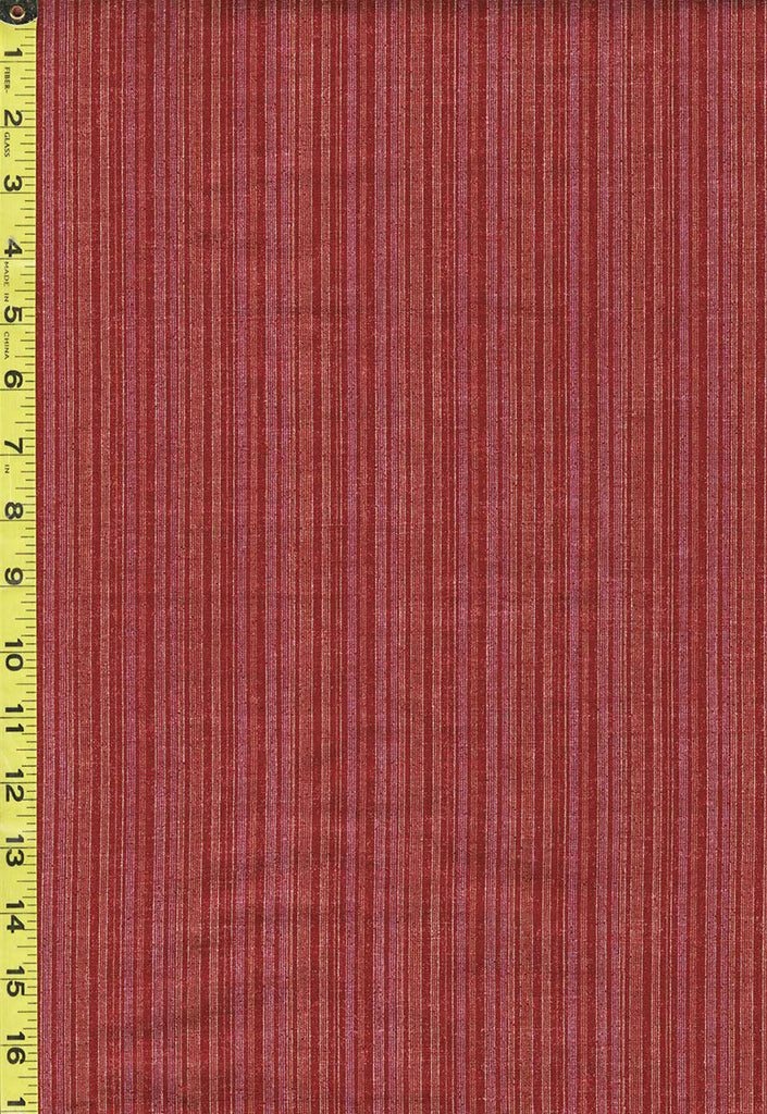 SALE - Japanese - Morikiku - Mini Stripe - M-2070-3D - Dobby Weave - Dark Red, Pink & Orange - SAVE 30% - By the Yard