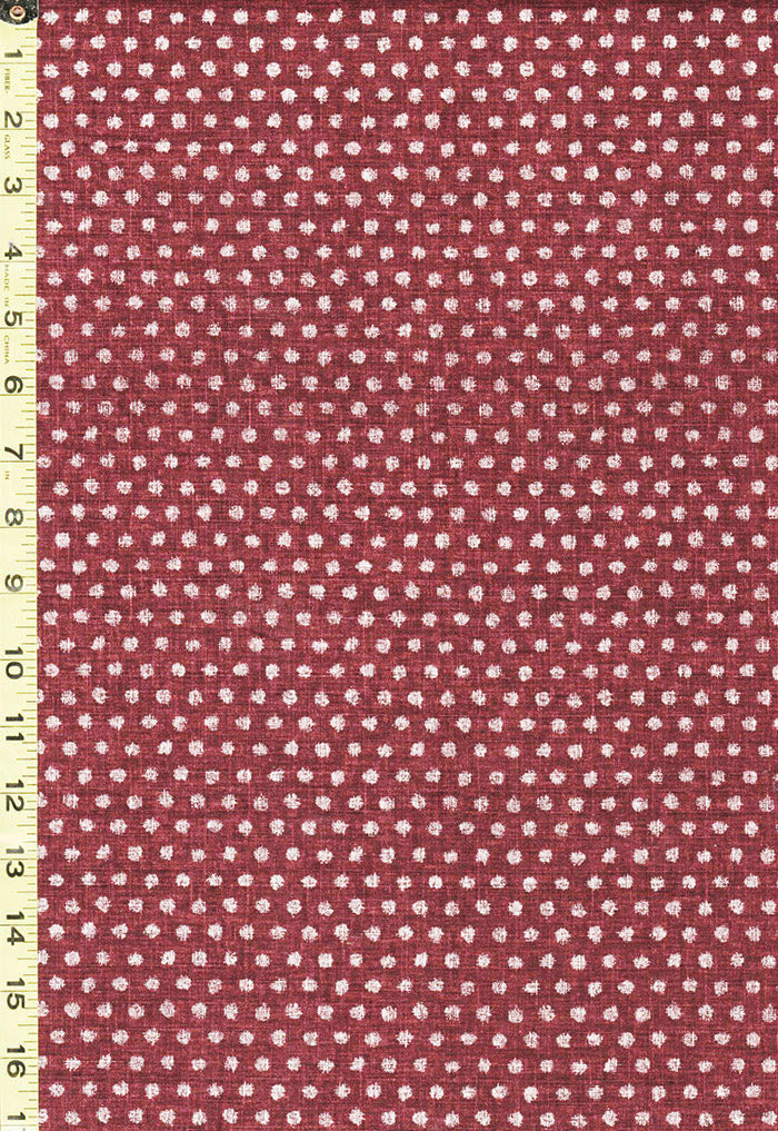 Japanese - Morikiku - Dots - M-12000-A12 - Dobby Weave - Ecru & Plum