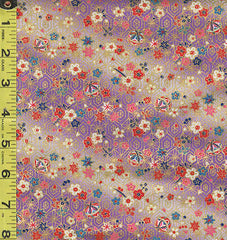 Japanese - Naka Tiny Cherry Blossoms & Temari Balls - N-2200-81D - Lavender - Last 2 1/8 Yards