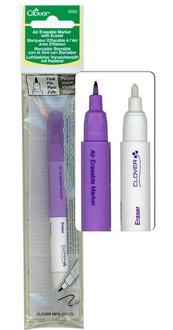 Notions - Clover Air Erasable Marker & Eraser - Purple - # 5032