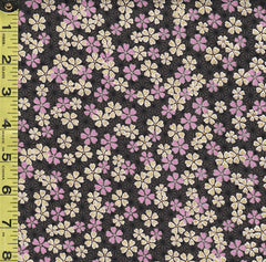 *Japanese - Naka Small Cherry Blossoms & Asanoha - N-2000-81C - Charcoal