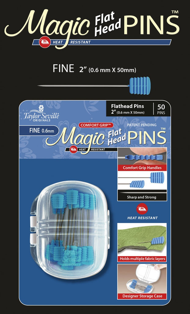 Notions - Magic Flat Head Pins - Heat Resistant - FINE - 50 pieces
