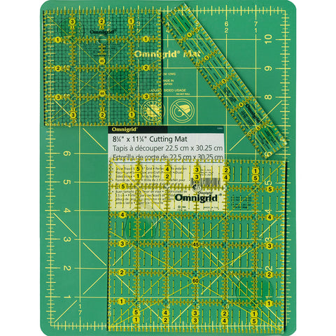 Rulers & Templates - Omnigrid Rulers & Cutting Mat - Quilting Travel Kit