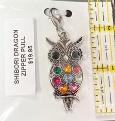 Notions - Zipper Pull - Rhinestone Owl