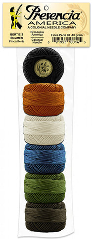 Presencia Perle Cotton Sampler Pack - Bonnie Sullivan's BERTIE'S SUMMER SAMPLER - Size 8 - ON SALE - SAVE 20%