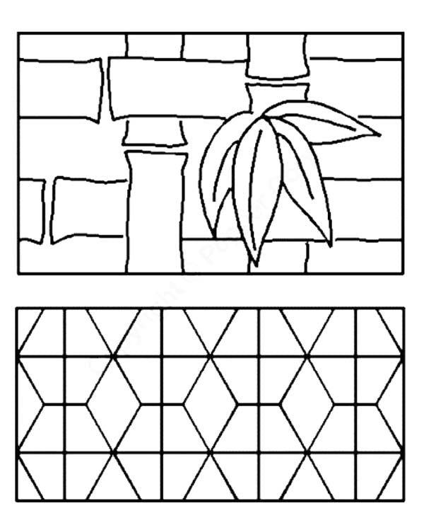 Sashiko Stencil - PCW111 - Bamboo & Hexagon Grid (5" x 8")