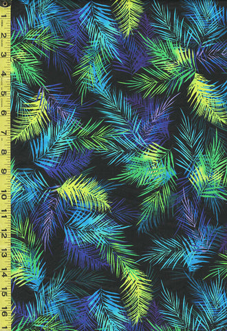 *Tropical - Tropical Breeze - Island Palm Leaves - 09723-12 - Black