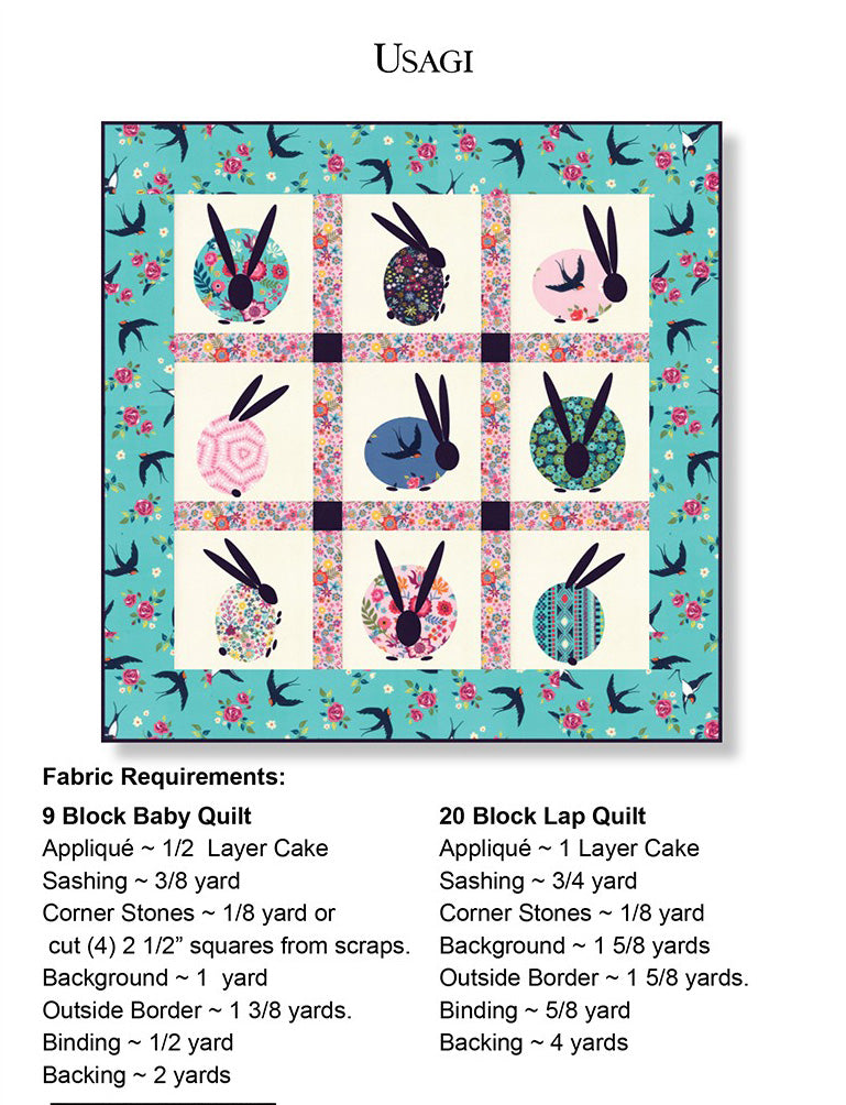 Quilt Pattern - Debbie Maddy - Calico Carriage - Usagi (Rabbit)