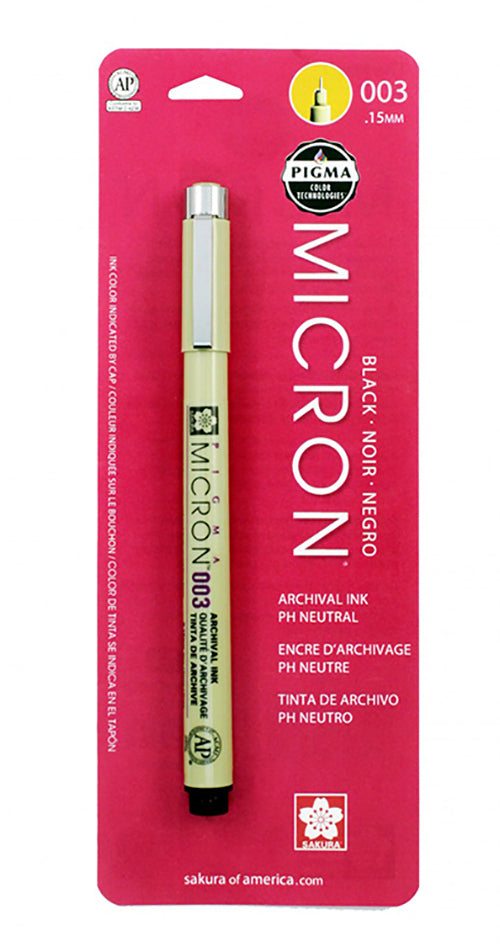 fjols Plante Underskrift Notions - Pigma Micron Pen - Black - Size 3 - 0.15 Line | Shibori Dragon
