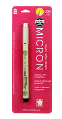 Notions -  Pigma Micron Pen - Black - Size 3 - 0.15 Line