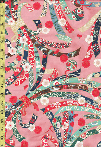 Quilt Gate - Suzune Large Colorful Noshi Ribbons - HR3340-11B - Pink